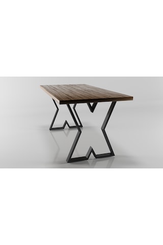 Kalın X Model Metal Ayak Seti Siyah Metal Masa Ayağı