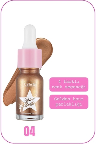 Callista Shine Bestie Highlighter Işıltılı Likit Aydınlatıcı - 04 Sunset Pixie