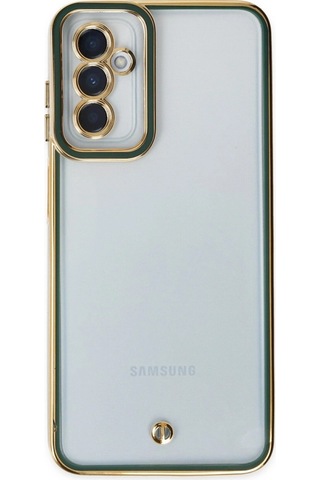 Samsung Galaxy M23 Kılıf Liva Lens Silikon - Yeşil Düz Renkli