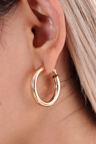 Bombe Halka Küpe Altın Renk 1 No Çok Renkli