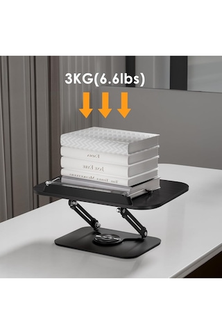 Kitap Standı Okuma Için, 360 Dönebilir, Katlanabilir Ahşap Kitap Tutucu Siyah