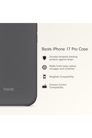 Beats Apple iPhone Uyumlu 17 Pro - Kılıfı, Magsafe Ve Kamera Denetimi Özellikli, Mat Dış Yüzey, Mikrofiber İç Kaplama Granit Grisi