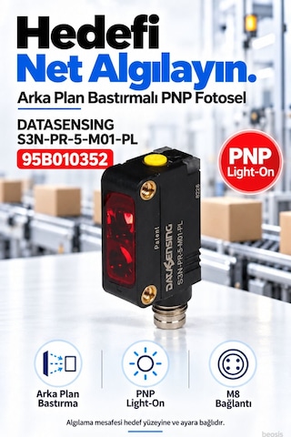 Datasensing S3n-pr-5-m01-pl Arka Plan Bastırmalı Kırmızı Led Foto