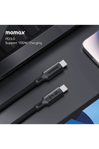 Momax DC32D Elite 100W Usb-c  Usb 3.2 Gen 2x2 20 Gbps Kablo Siyah