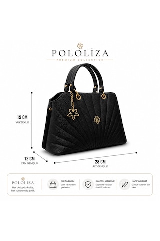 Pololiza Anne/kadın El Ve Omuz Çantası / Ayarlanabilir Uzun Askılı / 2 Bölmeli / Arka Fermuarlı / Günlük Siyah