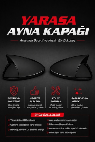 Mercedes Benz X253 Glc 2015+ Araca Özel Yarasa Ayna Kapağı A+