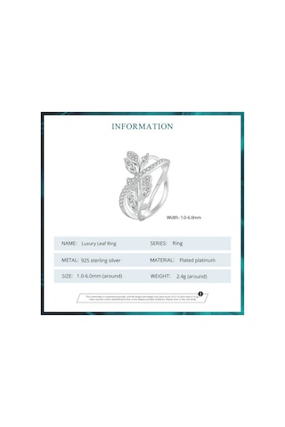 Bsr453-6 S925 Sterling Silver White Gold Plated Zircon Luxury Leaf Ring Çok Renkli