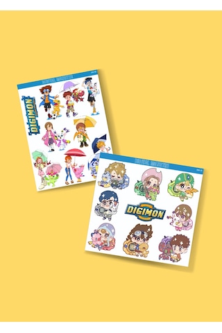 Digimon - Digital Monster Anime 2li Sticker Set Telefon-laptop Süsleme-ödül Çıkartmaları