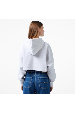 Tommy Hilfiger Tommy Jeans Letterman Kadın Gri Sweatshirt Düz Dw0dw18653 Gri