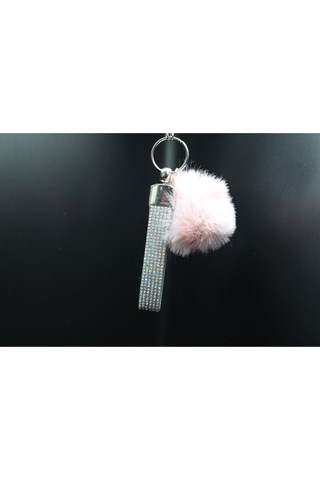 Yaldızlı Taşlı Minik Ponpon Seçenekli Anahtarlık