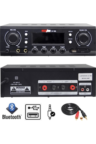 Lastvoice Lv-180 Stereo Mikser Anfi 2X180 Watt Usb Mp3 220V