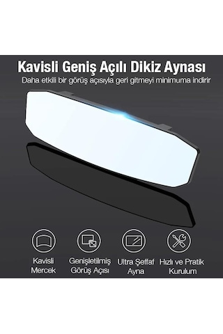 Zhltools Sd-2415 Kavisli Dışbükey Geniş Açılı Araç Dikiz Aynası 299x90mm