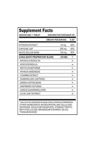 Cloma China White Fat Burner 100 Tablet