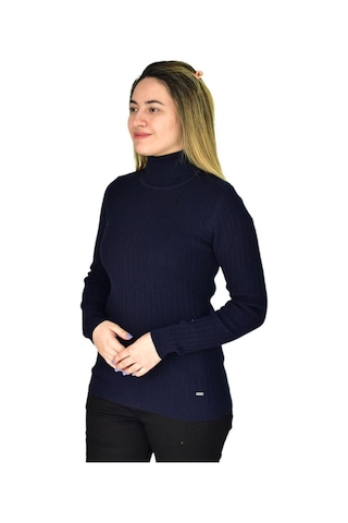 Kadın Büyük Beden Balıkçı Yaka Kazak R22897 Bgl-st03178-1 001