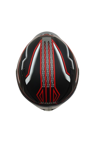 Ws-210 Güneş Vizörlü Çene Açılır Kask Siyah Kırmızı Cizgili Şeffaf Vizörlü İtaly Dizany