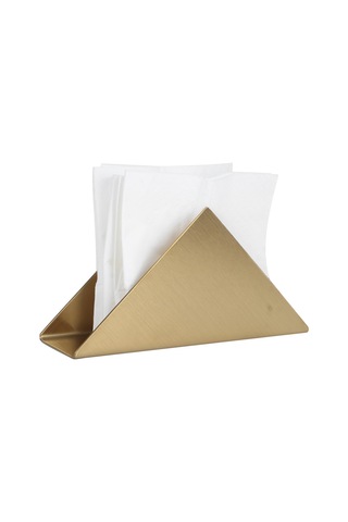 Hangfox Altın Renkli Triangular Paslanmaz Çelik Servis Peçete Tutucu - Otel Restoran Ev Dekoratif Sabit Konumlu Masa Üstü Peçete Tutucu