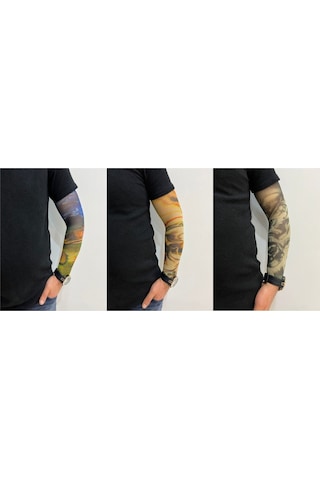Giyilebilir Dövme 3 Çift 6 Adet Kol Çorap Dövmesi Sleeve Tattoo Set10