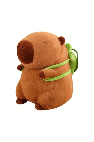 Sevimli Kapibara Sırt Çantalı İthal Oyuncak Peluş 33 Cm Çok Renkli