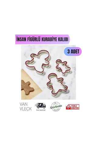 Yılbaşı Noel Gingerman Bebek Zencefilli Kurabiye Adam Kalıp Metal Kopat Metalik