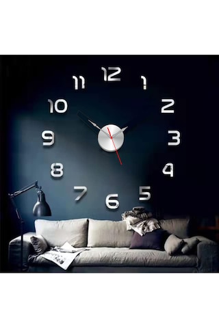 Bağımsız Parçalı Rakkamlı Harf Duvarda Kabartma Altın Gümüş Renk Büyük Dıy Clock Ev Ofis Duvar Saati Çok Renkli