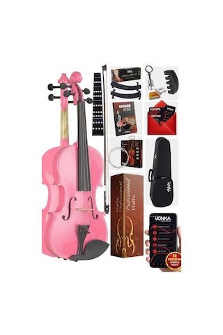 Midex HGA44PİNK-TYS Pembe 4/4 Tam Boy Keman Seti (Yetişkinler İçin)