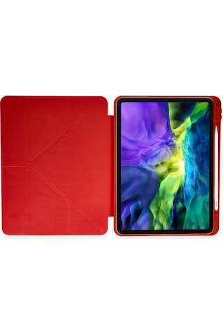Apple Uyumlu iPad, 7. 8. 9. Nesil 2020 /2021 10.2 Kılıf Katlanır Kalemlikli Standlı Uyku Modlu Akıllı Kapak Kılıf