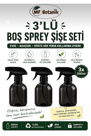 3 Lü Premium Dekoratif Boş Şişe Seti 500 Ml