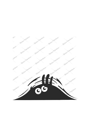 Bagajdan Bakan Gölge Adam Göz Gözler Sticker 00656
