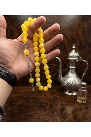 Tesbih Beyrut Damla Küre Kesim Sarı - Beyaz