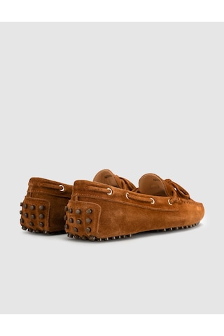 Taba Hakiki Deri Bağcıklı Günlük Loafer Mokasen Kadın Ayakkabı