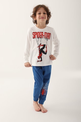 Spiderman Krem Erkek Çocuk Uzun Kol Pijama Takım Krem