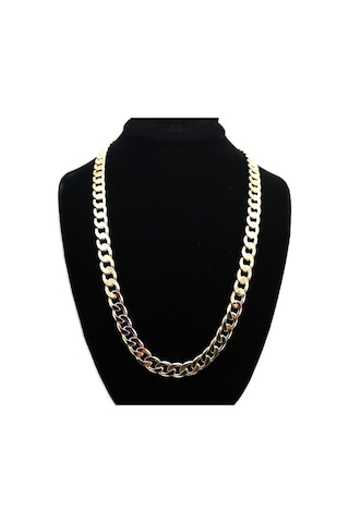Avrupa Ve Amerika Moda Alaşım Zincir Hip Hop Basit Uzun Kolye, Genişlik: 12mm, Uzunluk: 80cm Altın Çok Renkli