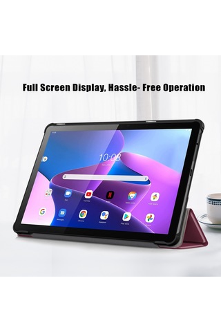 Butu Lenovo Uyumlu Tab M10 Gen 3 10.1 İnç 328f Üç Katlı Stand Tablet Kılıfı Mi Deri Otomatik Uyandırma/uyku Tablet Kılıfı 47666049