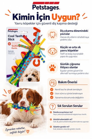 Petstages Cool Teething Stick Yavru Köpekler İçin Diş Kaşıma Oyuncağı - Hışırtılı Ve Dondurulabilir