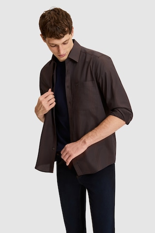 U.S. Polo Assn. Erkek Koyu Kahverengi Comfort Fit %100 Pamuk Cepli Uzun Kollu Gömlek 50332463-vr084