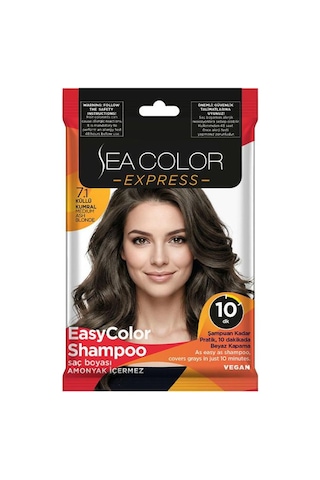 Sea Color Express Amonyaksız Şampuan Saç Boyası 7.1 Küllü Kumral