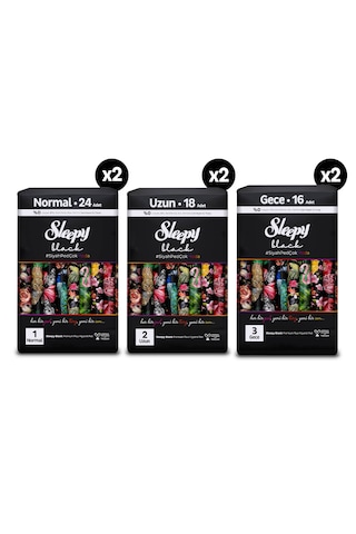Sleepy Black Premium Plus Hijyenik Ped Mega Fırsat Paketi 116 Adet
