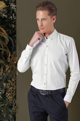 Efor Gk 711 Slim Fit Mavi Klasik Gömlek Mavi