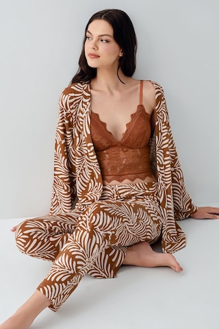 Arnetta Kadın Kahverengi 3lü Pijama Takım Ar3608-s-v1 Kahverengi