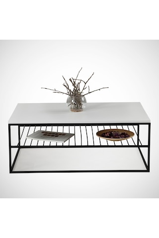 Etna Beyaz Orta Sehpa Metal & Orta Masa / Metal Ayaklı Sehpa