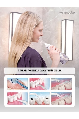 WaterPulse WP-V500-B Taşınabilir Şarjlı Masajlı Diş Protez Bakım ve Ağız Duşu