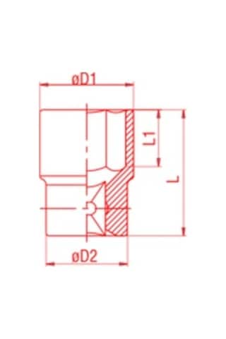 İZELTAŞ 3/8 Altı Köşe Lokma Anahtar 13mm (1110 06 0013)