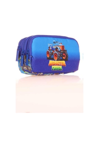 Kaukko Kids 3 Bölmeli Kalem Çantası Cube Monster Truck Mavi L8176