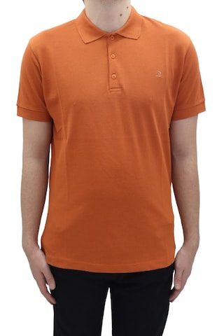 Santa Dmctekstil Erkek Dior Düz Spor Kesim Dar Kalıp Cepsiz Polo Yaka T-shirt Turuncu