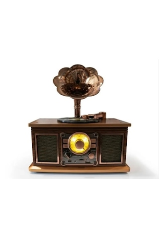 Everton Rt-623 Nostaljik Radyo - Büyük Boy - Gramafon Aksesuarlı - Bluetooth - Usb -aux - Fm Radyo -tf/sd Kart Girişli