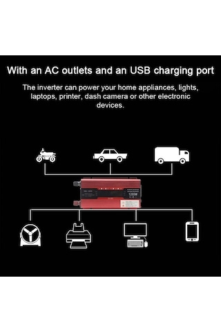 Dancemonkey 500w Araba Güç İnvertörü 12v İla 220v Ac Dönüştürücü Güneş Enerjisi