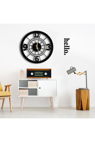 50X50 Dekoratif Duvar Saati + Tablo 35 Cm Hediye (492537534)
