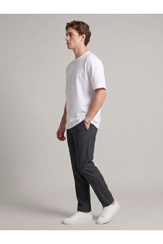 Smalltouch Unisex Oversize Yumuşak Dokulu Basic Bisiklet Yaka Tişört Beyaz