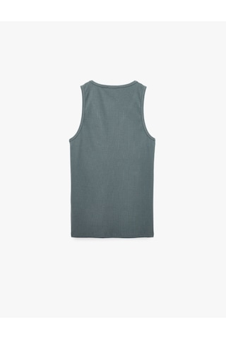 Koton Slim Fit Pamuklu Kolsuz Bisiklet Yaka Basic Atlet Mavi 7wam30001mk