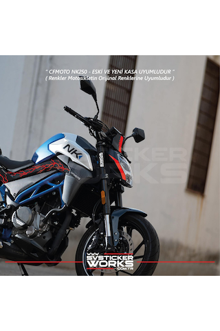 Cfmoto 250nk Siper Sticker Siperlik Tur Camı Sticker Nk Yazılı Etiket Kırmızı